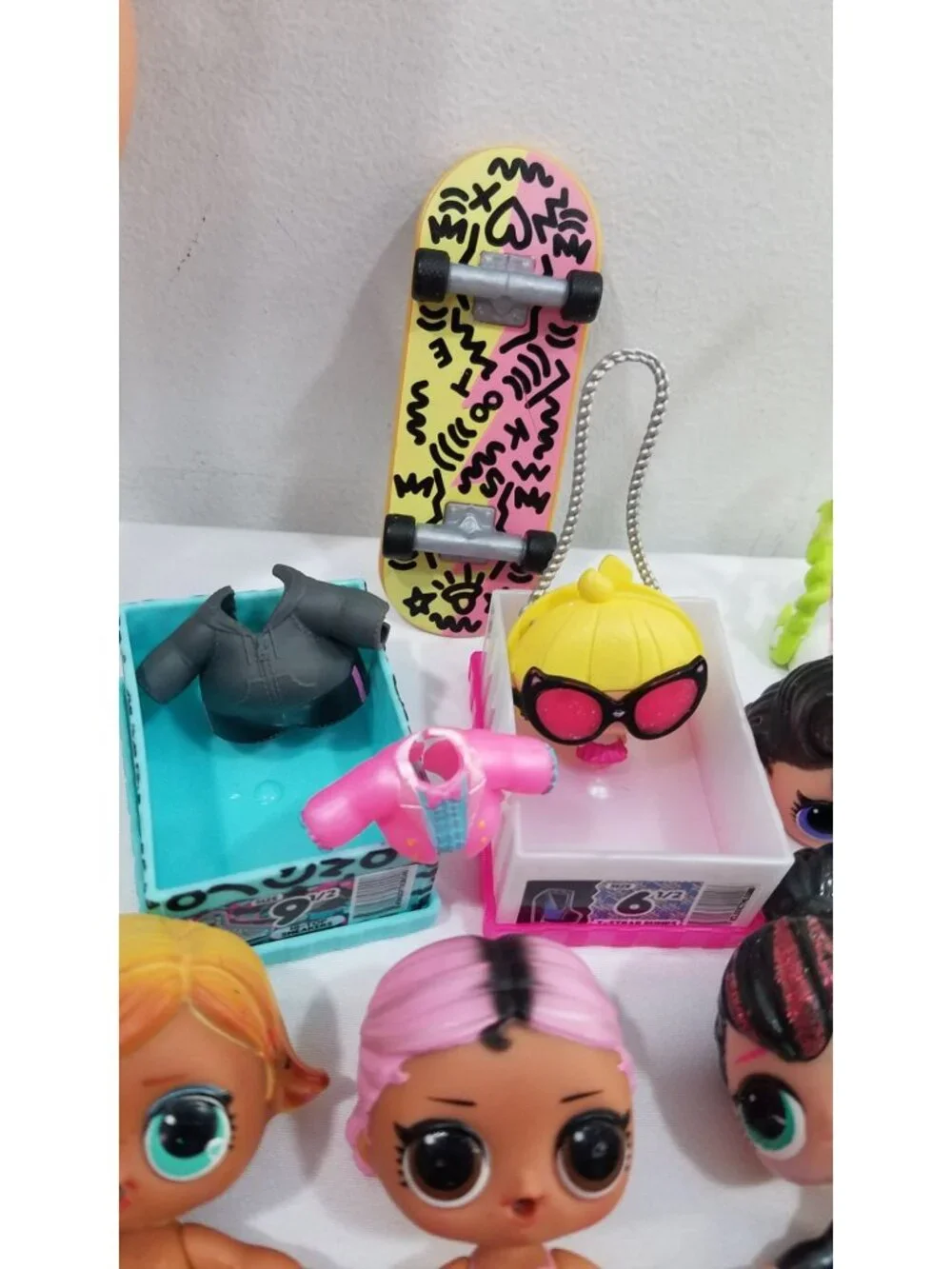 LOL Surprise Dolls & Accessories Lot of 50+ pieces Outfits Shoes Bags skateboard